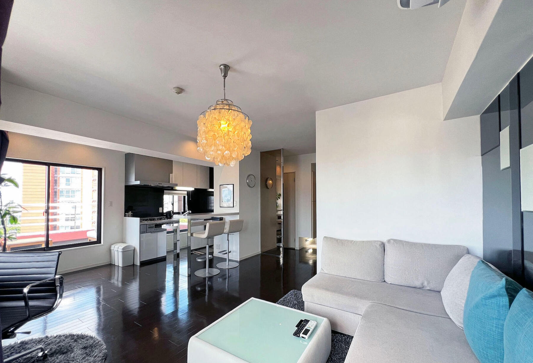 Furnished living room at Belle Maison Roppongi Towers #1301